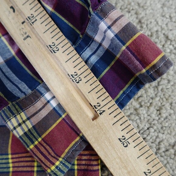 Rugby Ralph Lauren Shirt Small Blue Plaid India Madras 100% Cotton - Picture 8 of 8